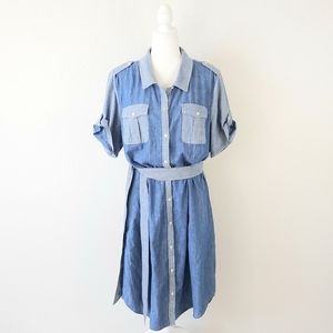 JONES NEW YORK JEANS Blue Denim Dress Size L